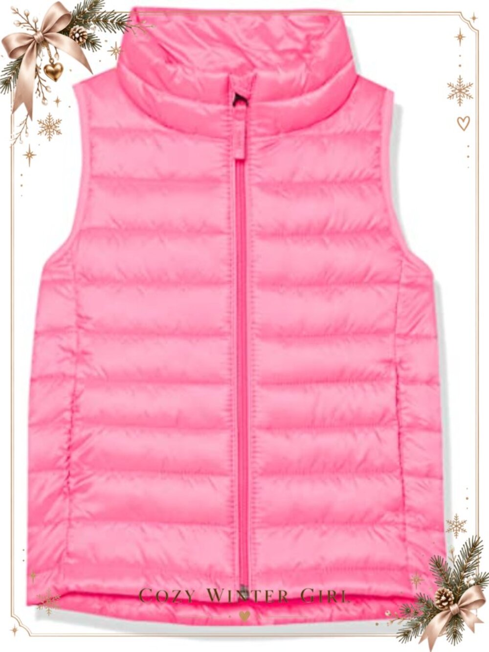 Girls Lightweight Water-Resistant Packable Puffer Vest Quilted